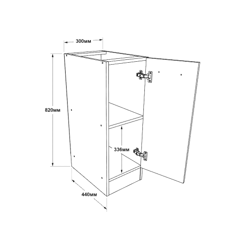 Modul de bucătărie Eco bottom 300, Alb, Stejar kraft alb