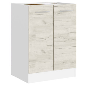 Modul de bucătărie Eco bottom 600, Alb, Stejar kraft alb
