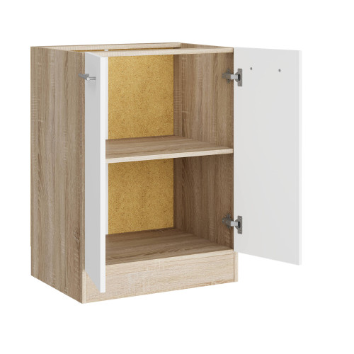 Modul de bucătărie Eco bottom 600, Stejar sonoma, Alb