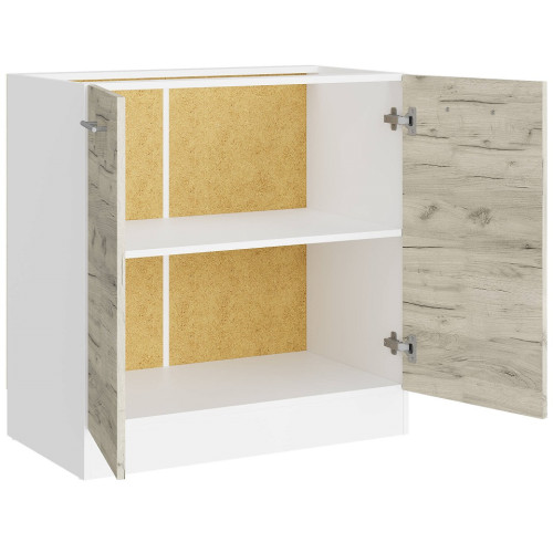 Modul de bucătărie Eco bottom 800, Alb, Stejar kraft alb