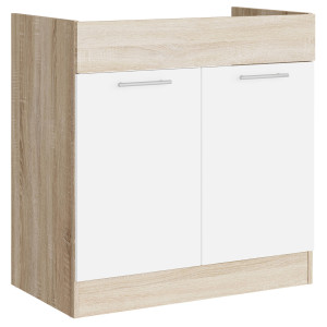 Modul de bucătărie Eco bottom sub chiuvetă 800, Stejar sonoma, Alb