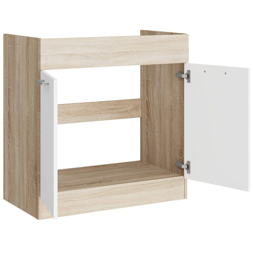 Modul de bucătărie Eco bottom sub chiuvetă 800, Stejar sonoma, Alb