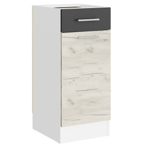 Modul de bucătărie Eco bottom 300, 1 sertar, Alb, Stejar kraft alb, Grafit
