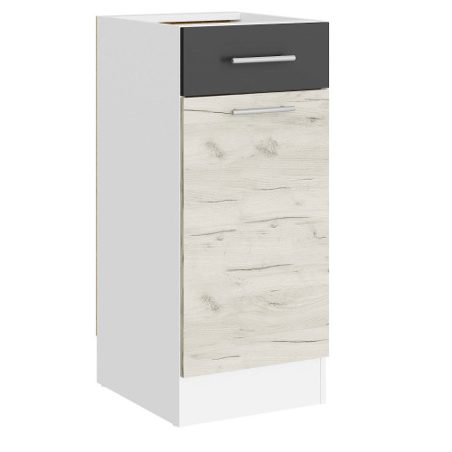 Modul de bucătărie Eco bottom 300, 1 sertar, Alb, Stejar kraft alb, Grafit