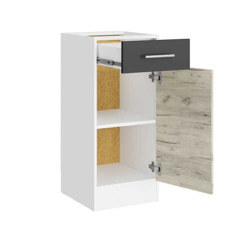 Modul de bucătărie Eco bottom 300, 1 sertar, Alb, Stejar kraft alb, Grafit