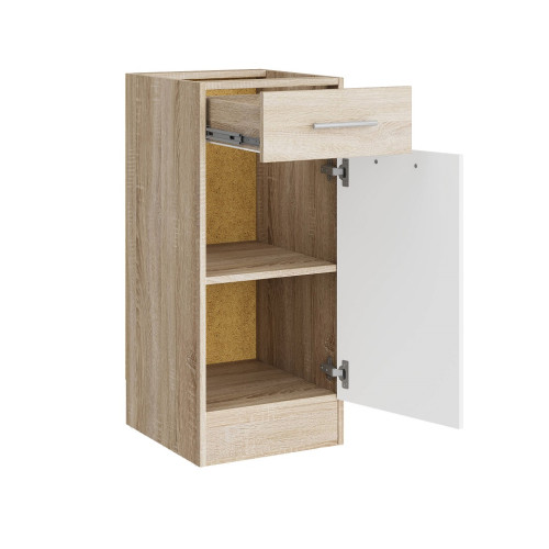 Modul de bucătărie Eco bottom 300, 1 sertar, Stejar sonoma, Alb