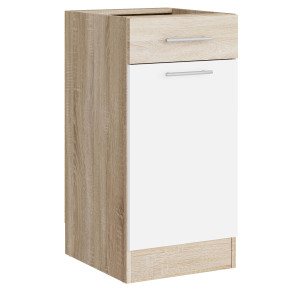 Modul de bucătărie Eco bottom 400, 1 sertar, Stejar sonoma, Alb