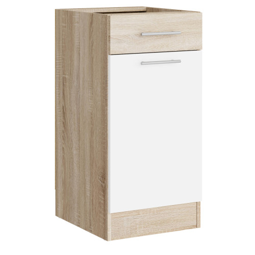 Modul de bucătărie Eco bottom 400, 1 sertar, Stejar sonoma, Alb