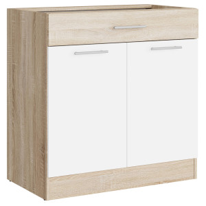 Modul de bucătărie Eco bottom 800, 1 sertar, Stejar sonoma, Alb