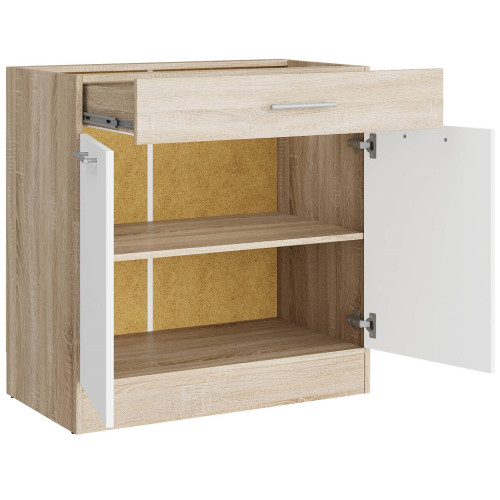 Modul de bucătărie Eco bottom 800, 1 sertar, Stejar sonoma, Alb