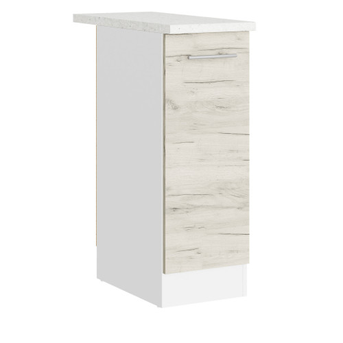 Modul de bucătărie Eco bottom cu blat 300, Alb, Stejar kraft alb