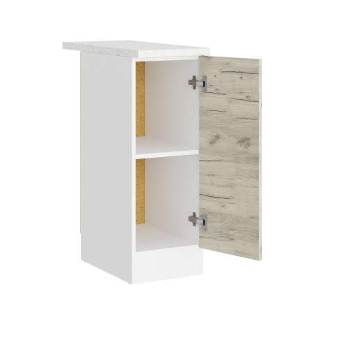 Modul de bucătărie Eco bottom cu blat 300, Alb, Stejar kraft alb
