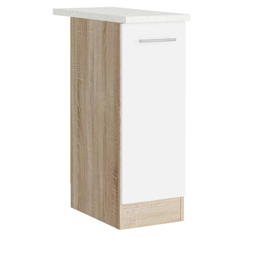 Modul de bucătărie Eco bottom cu blat 300, Stejar sonoma, Alb