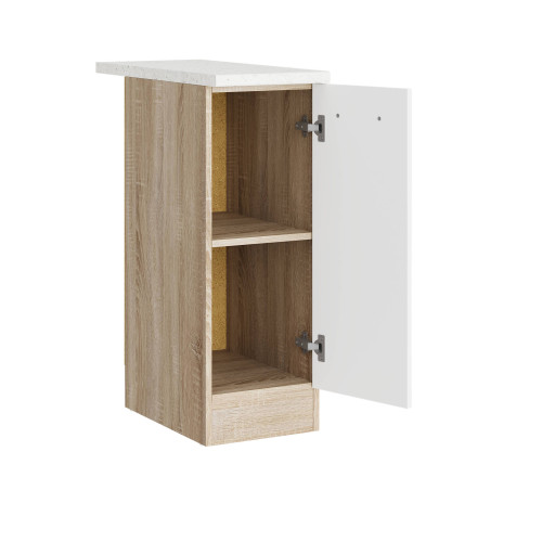 Modul de bucătărie Eco bottom cu blat 300, Stejar sonoma, Alb