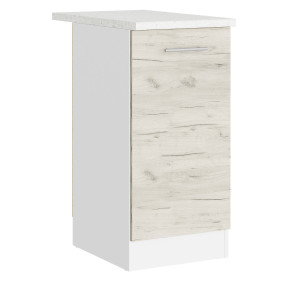 Modul de bucătărie Eco bottom cu blat 400, Alb, Stejar kraft alb