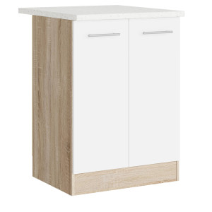 Modul de bucătărie Eco bottom cu blat 600, Stejar sonoma, Alb