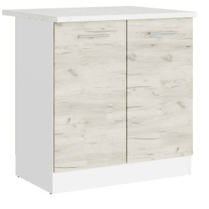 Modul de bucătărie Eco bottom cu blat 800, Alb, Stejar kraft alb