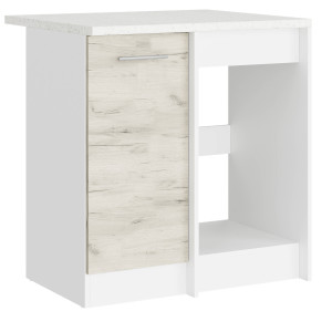 Modul de colț de bucătărie Eco bottom cu blat 790, Alb, Stejar kraft alb
