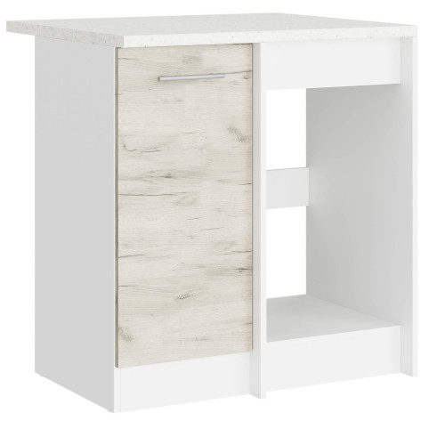 Modul de colț de bucătărie Eco bottom cu blat 790, Alb, Stejar kraft alb