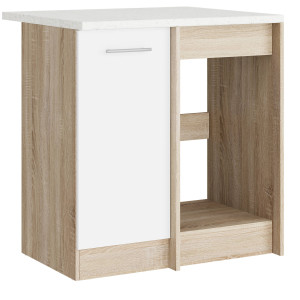 Modul de colț de bucătărie Eco bottom cu blat 790, Stejar sonoma, Alb
