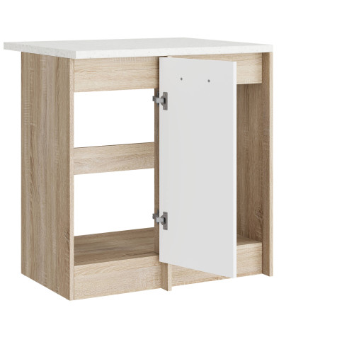 Modul de colț de bucătărie Eco bottom cu blat 790, Stejar sonoma, Alb