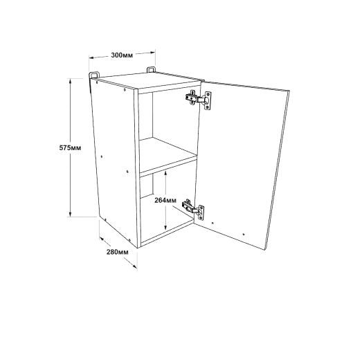 Modul de bucătărie Eco top 300, Alb, Stejar kraft alb