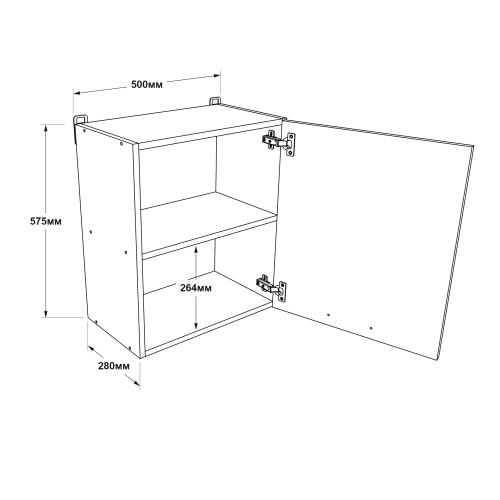 Modul de bucătărie Eco top 500, Alb, Stejar kraft alb