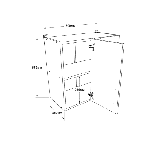 Modul de colț pentru bucătărie Eco top 600, Alb, Stejar kraft alb