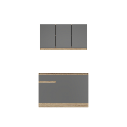 Set mobila bucatarie K-5 fără blat de masă, 120 х 204 х 60 cm, Stejar Sonoma, Grafit