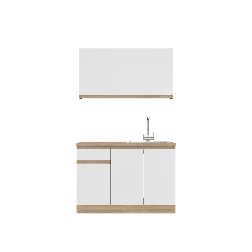 Set mobila bucatarie K-5, 120 х 204 х 60 cm, Stejar Sonoma, Alb