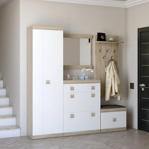 Set pentru holul de intrare Sonata 21, Stejar Sonoma, Alb