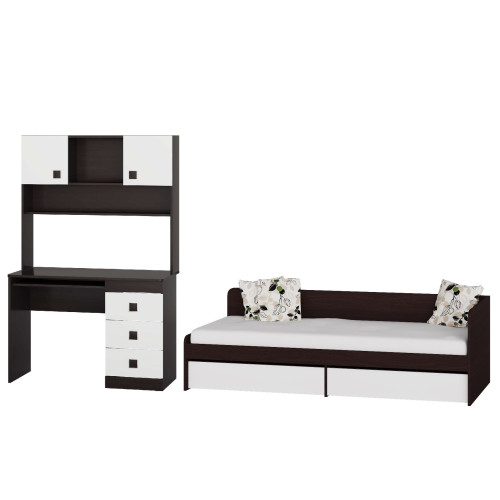 Set dormitor pentru copii Sonata 9, Stejar Kraft Alb