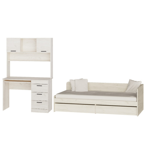 Set dormitor pentru copii Sonata 9, Stejar Kraft Alb
