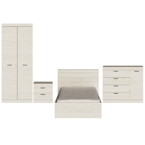 Set dormitor pentru copii Sonata 7, Stejar Kraft Alb