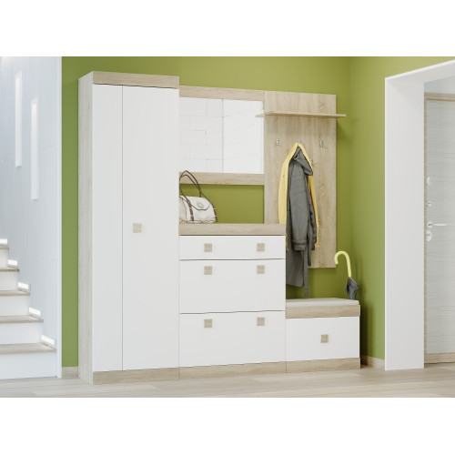 Set pentru holul de intrare Sonata 21, Stejar Sonoma, Alb Set pentru holul de intrare Sonata 21, Stejar Sonoma, Alb