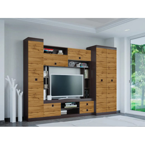 Camera de zi Sonata set 27, Wenge inchis, Stejar kraft gold