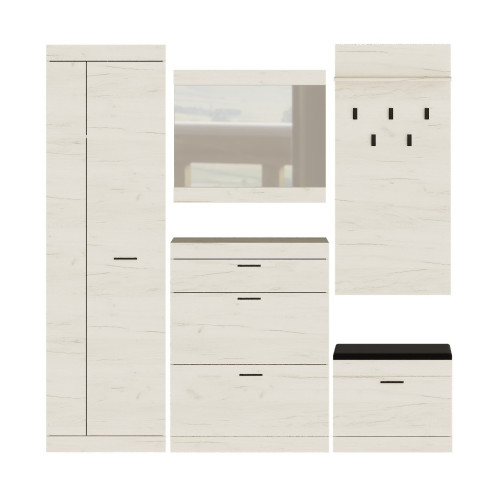 Set pentru holul de intrare Sonata 10, Stejar Kraft Alb