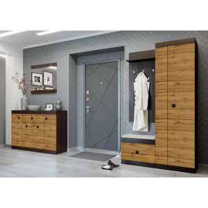 Set pentru holul de intrare Sonata 20, Wenge inchis, Stejar kraft gold