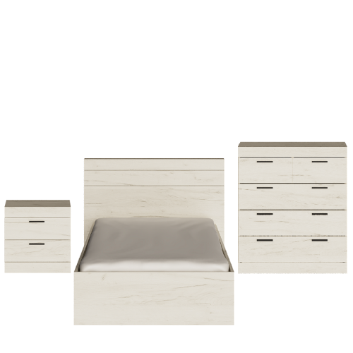 Set dormitor pentru copii Sonata 8, Stejar Kraft Alb