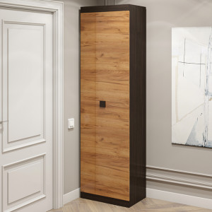 Dulap cu doua usi 600 Sonata, Wenge inchis, Stejar kraft gold