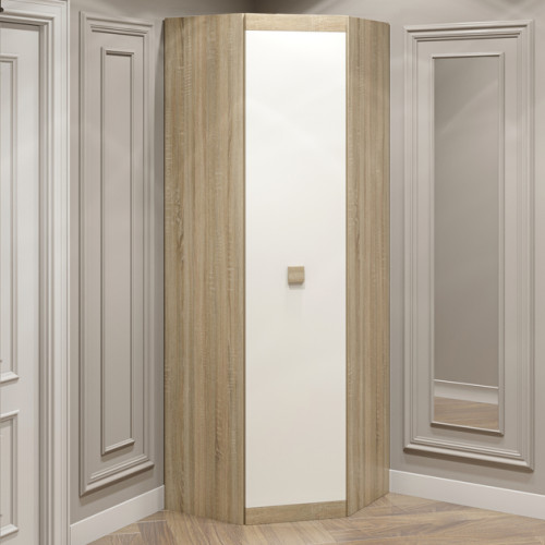 Dulap de colt 700 Sonata, Wenge inchis, Alb Dulap de colt 700 Sonata, Wenge inchis, Alb