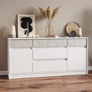 Comoda 1600 STYLE, Alb, Beton