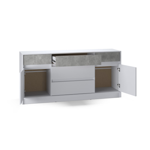 Comoda 1600 STYLE, Alb, Beton Comoda 1600 STYLE, Alb, Beton
