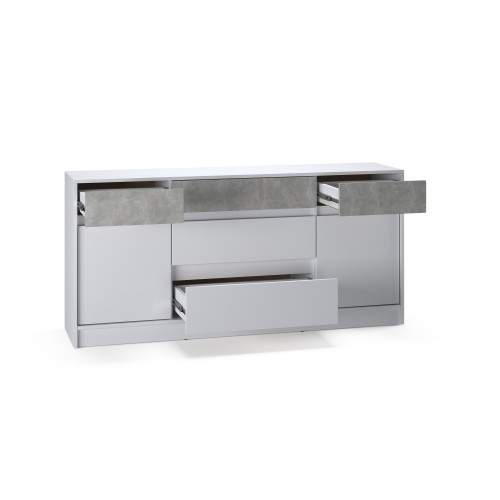 Comoda 1600 STYLE, Alb, Beton Comoda 1600 STYLE, Alb, Beton