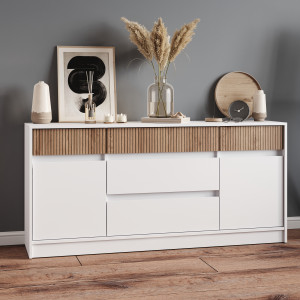 Comoda 1600 STYLE, Alb, Stejar Canella