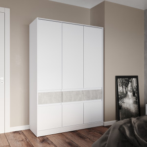 Dulap 1400 STYLE, Alb, Beton