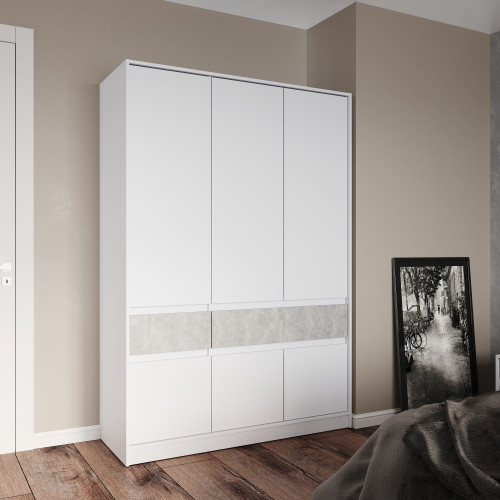 Dulap 1400 STYLE, Alb, Beton