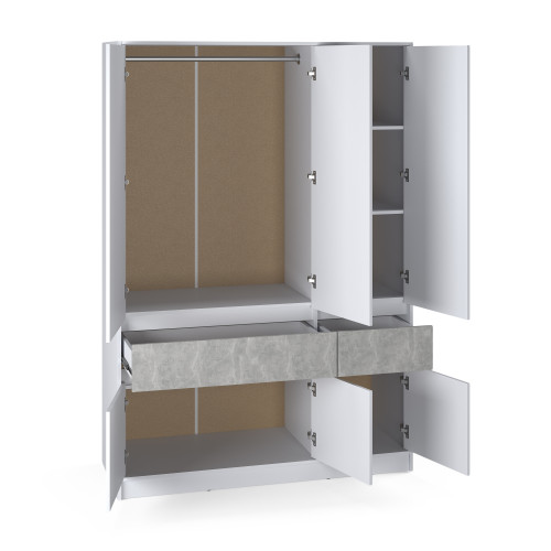 Dulap 1400 STYLE, Alb, Beton