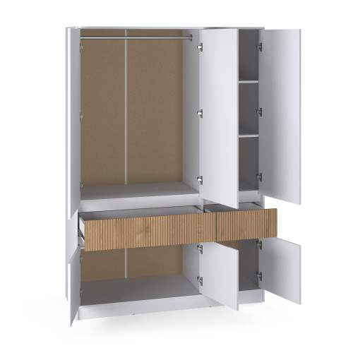 Dulap 1400 STYLE, Alb, Stejar Canella Dulap 1400 STYLE, Alb, Stejar Canella
