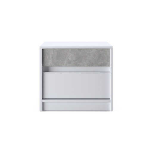 Dulap de noptiera 500 STYLE, Alb, Beton Dulap de noptiera 500 STYLE, Alb, Beton